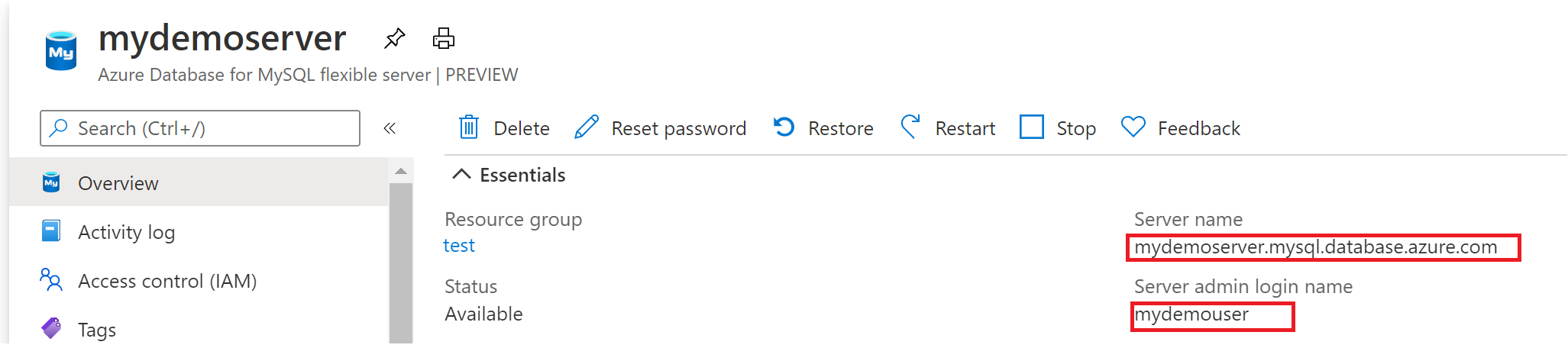 Nom de l’instance de serveur flexible Azure Database pour MySQL