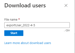 Capture d’écran montrant comment télécharger des utilisateurs dans un fichier CSV.