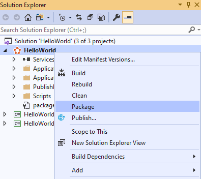 Empaquetage d'une application avec Visual Studio