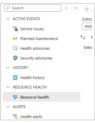 Sélection Azure Resource Health