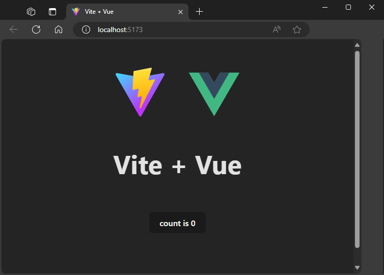 Capture d’écran de l’application web Vue générée.