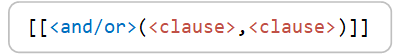 Diagramme montrant le format d’une condition qui contient deux clauses.