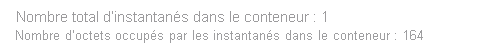 Capture d’écran des résultats qui s’affichent lorsque vous exécutez la cellule montrant le nombre d’instantanés et la taille combinée totale des instantanés.