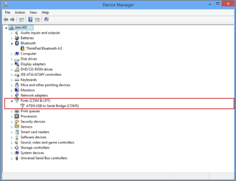 Capture d’écran d’un port COM de connexion PuTTY