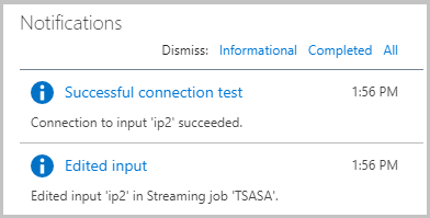 Notifications après modification de la clé