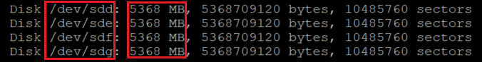 Capture d’écran montrant le code qui vérifie la taille des disques, avec mise en évidence des résultats.