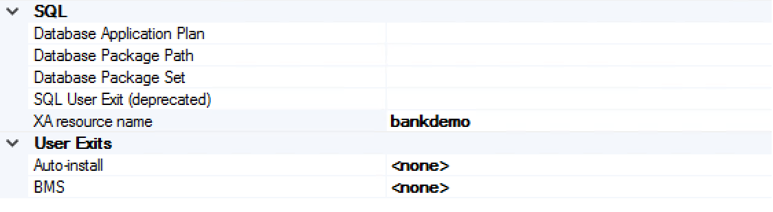 Zone Start/Stop (Démarrer/arrêter) de SQL