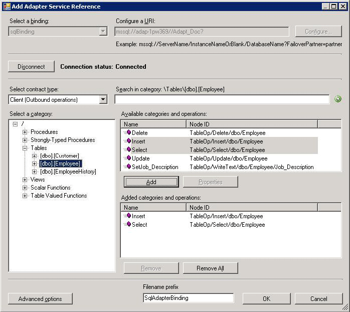 Générer des sql_adap_add_adap_serv_ref de contrat de service ou de client WCF