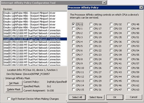 Outil de stratégie Interrupt-AffinityPolicyTool