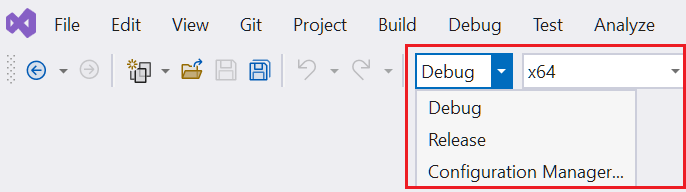 Capture d’écran de la liste déroulante Configuration de la solution.