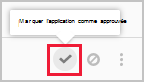 Capture d’écran de l’icône Approuver l’application.
