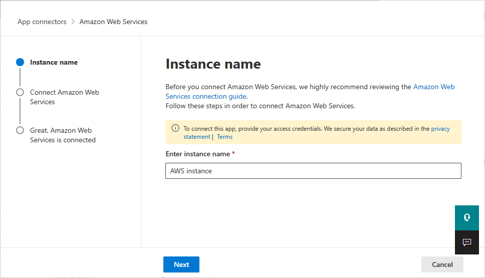 Nom du connecteur d’audit AWS.