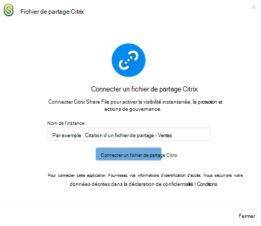 connectez citrix ShareFile instance nom de instance.