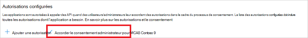 Capture d’écran de l’octroi d’autorisations d’administrateur.