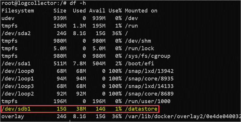 Liste des partitions Linux.