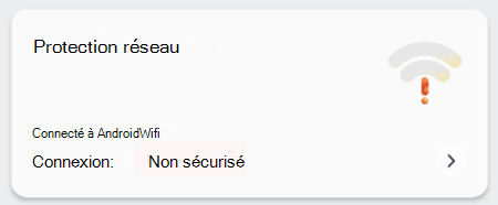 Capture d’écran montrant la vignette de protection réseau pour les administrateurs de sécurité.