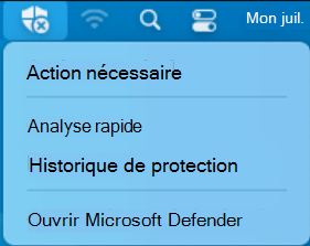 Capture d’écran montrant l’option listée lors de la sélection du symbole x.