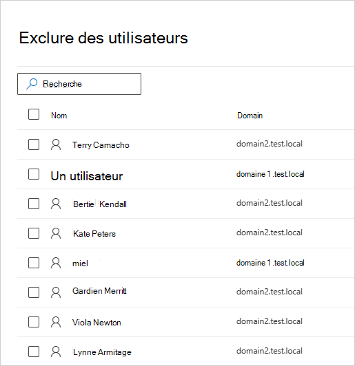 Choose which users to exclude.