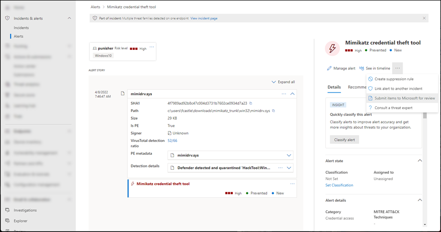 Capture d’écran montrant comment envoyer des éléments à partir d’une file d’attente d’alertes.