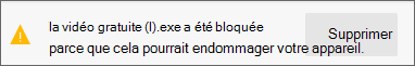 Notification de blocage de Microsoft Defender SmartScreen pour un fichier dont la réputation est inconnue