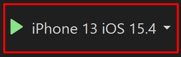 choix de la cible du simulateur iOS de Visual Studio.