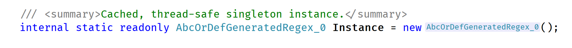 Champ statique regex mis en cache