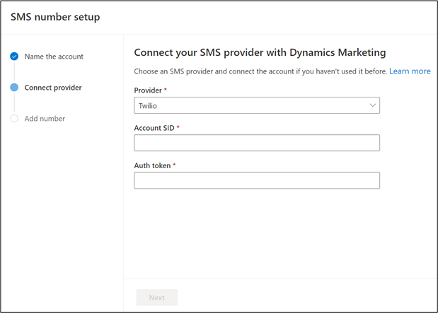 Configuration des comptes Twilio et TeleSign.