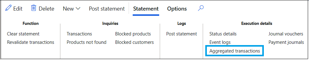 Bouton de transactions regroupées pour un relevé qui n’est pas entièrement validé.