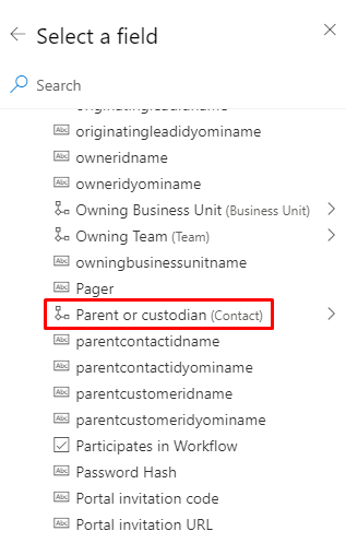 Capture d’écran montrant l’utilisation d’un exemple de table associée.