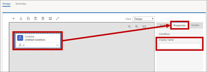 Définissez un nom complet pour la vignette de condition.