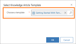 Sélectionner le modèle d’article de la base de connaissances.