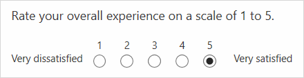 Exemple d’une question de notation par nombre avec des étiquettes.