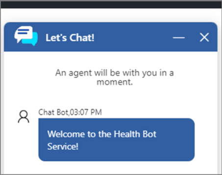 Tester le bot conversationnel en démarrant une discussion instantanée.