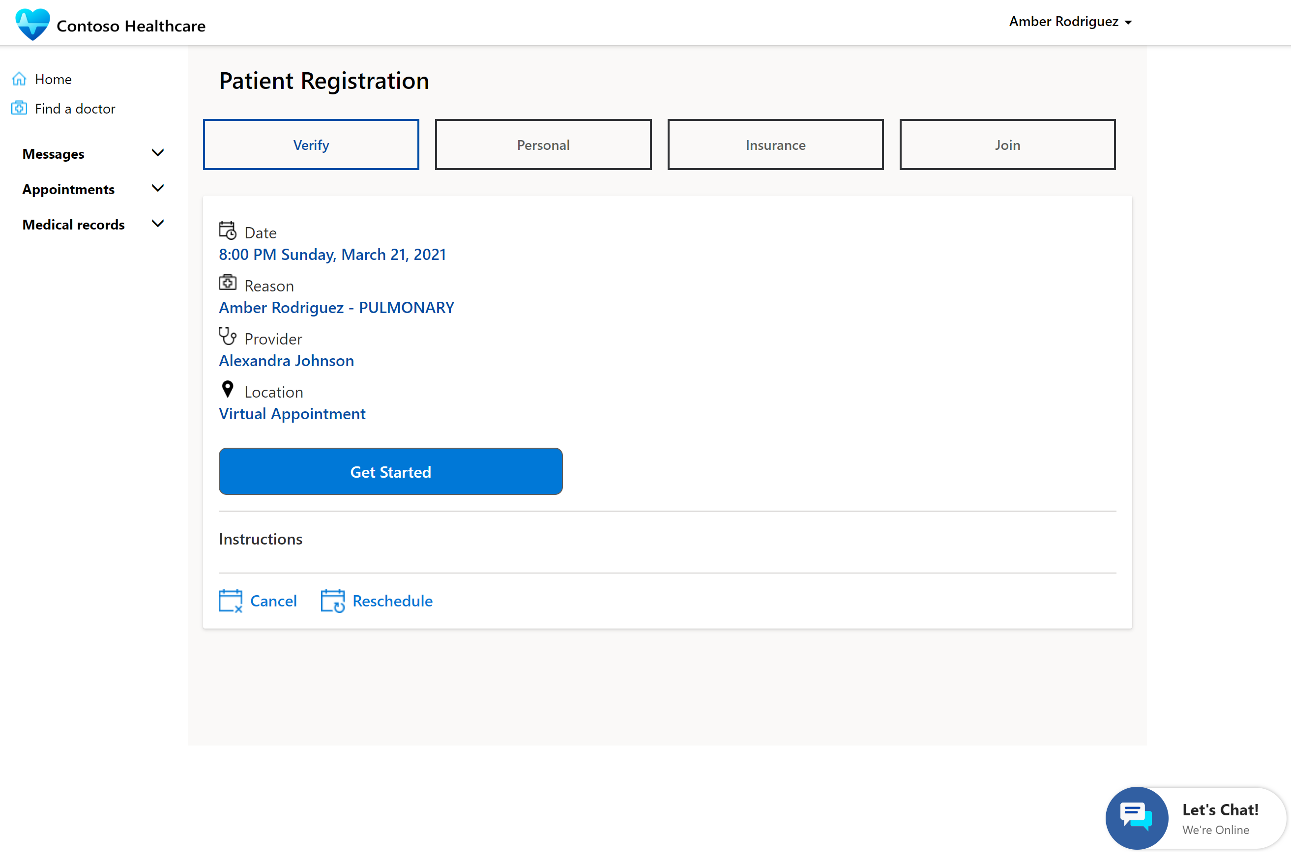 Inscription du patient.