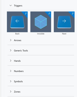 Section Déclencheurs dans la boîte à outils.