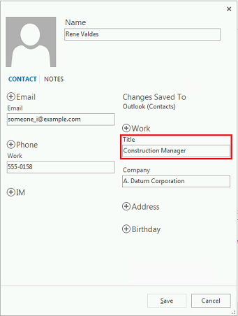 Contact de Rene avec formulaire Fonction dans les applications Dynamics 365.