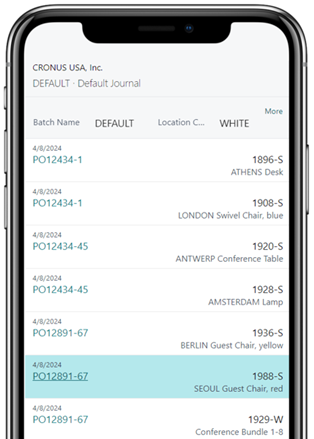 Pages de feuille de calcul sur un téléphone