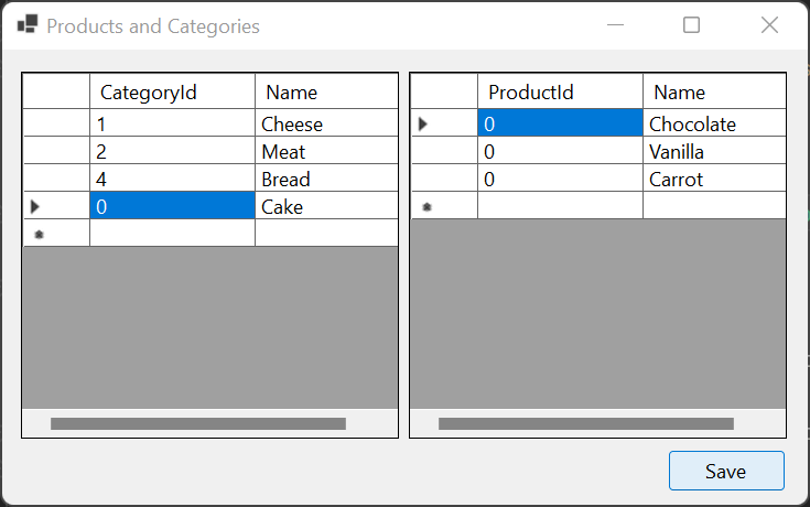 Application en cours d’exécution avant de cliquer sur Enregistrer