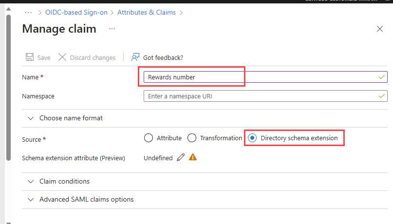 Capture d’écran de l’option Extension de schéma d’annuaire.