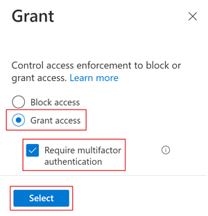 Capture d’écran montrant l’option permettant d’exiger l’authentification multifacteur.