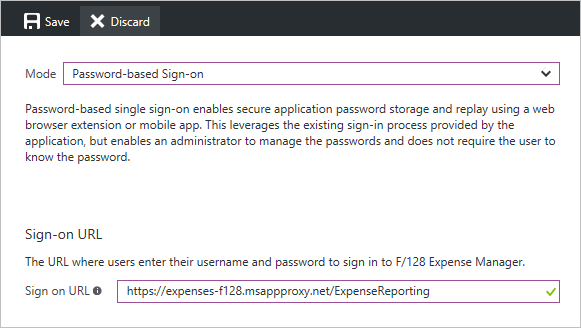 Choisissez Authentification par mot de passe et entrez votre URL.