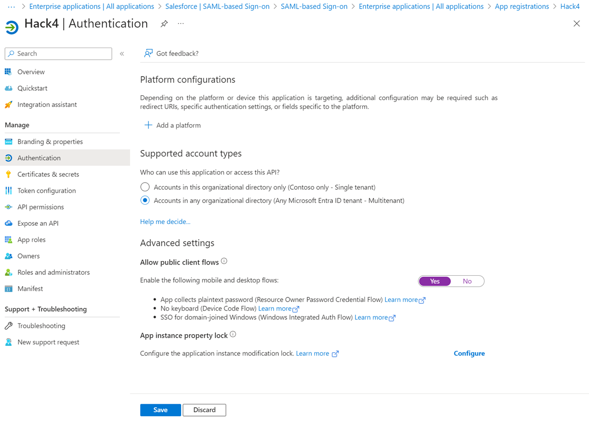 Capture d’écran de l’option Oui sur l’authentification.