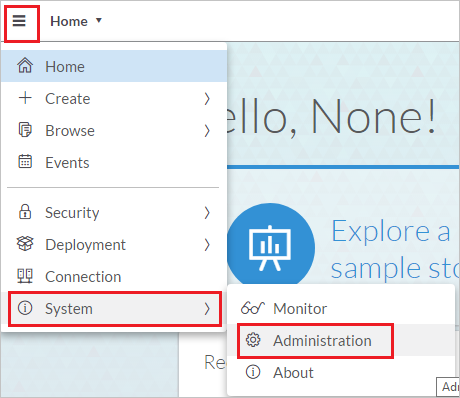 Sélectionner Menu, puis Système et Administration