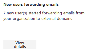 Informations sur les nouveaux domaines transférés par e-mail dans le tableau de bord Insights.