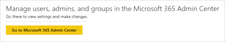 Capture d'écran du lien vers le centre d'administration Microsoft 365.