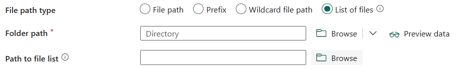 Capture d'écran montrant le chemin d'accès à la liste des fichiers.