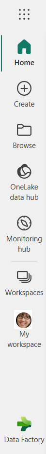 Capture d’écran du volet de navigation pour Data Factory.