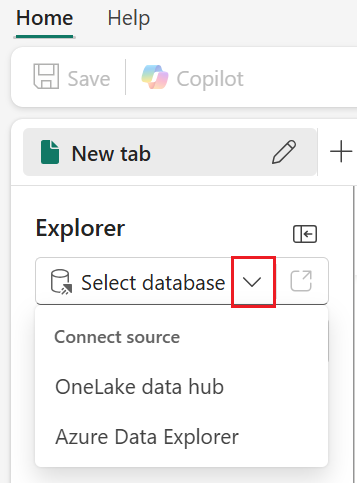 Capture d’écran du menu de base de données montrant une liste de bases de données connectées.