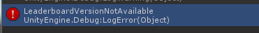 Error - Leaderboard Version not available