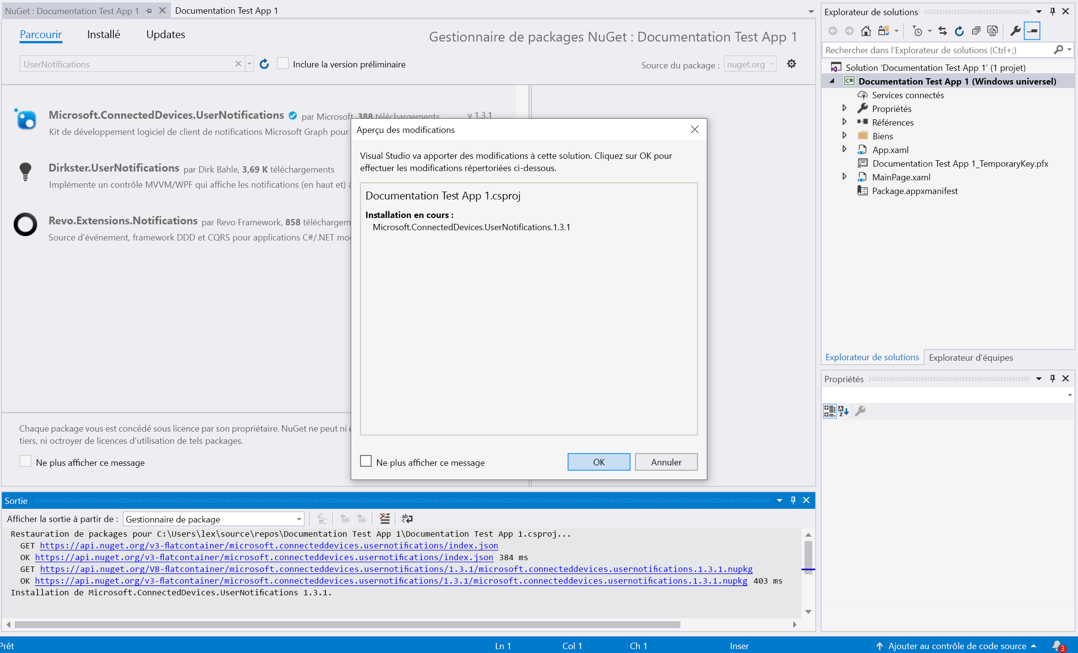 Installer un paquet NuGet